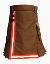 Brown Utility Kilt Firefighter - Scottish Kilt Jacket™ USA-UK